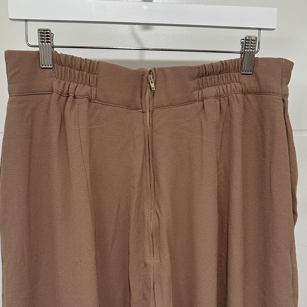 Laura Byrnes XL High-Waist Pleated Midi Skirt — Taupe - Picture 3 of 5
